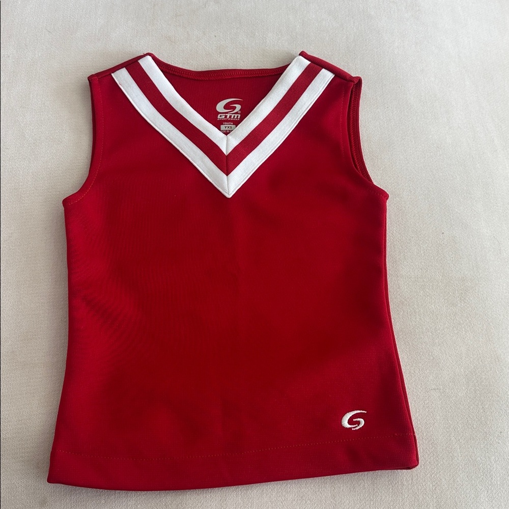 Red Sleeveless Top and Skirt Set